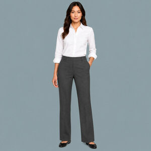 Theory Size 8 Gray Plaid Check Print Straight Leg 100% Wool Dress Trouser Pants
